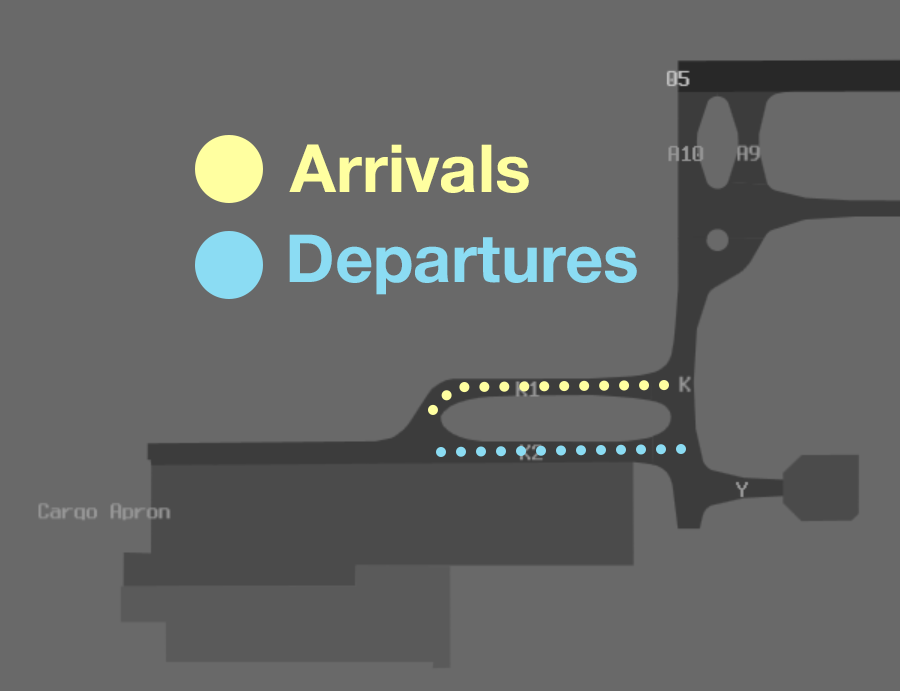 YSWS Cargo Apron Taxi Routes